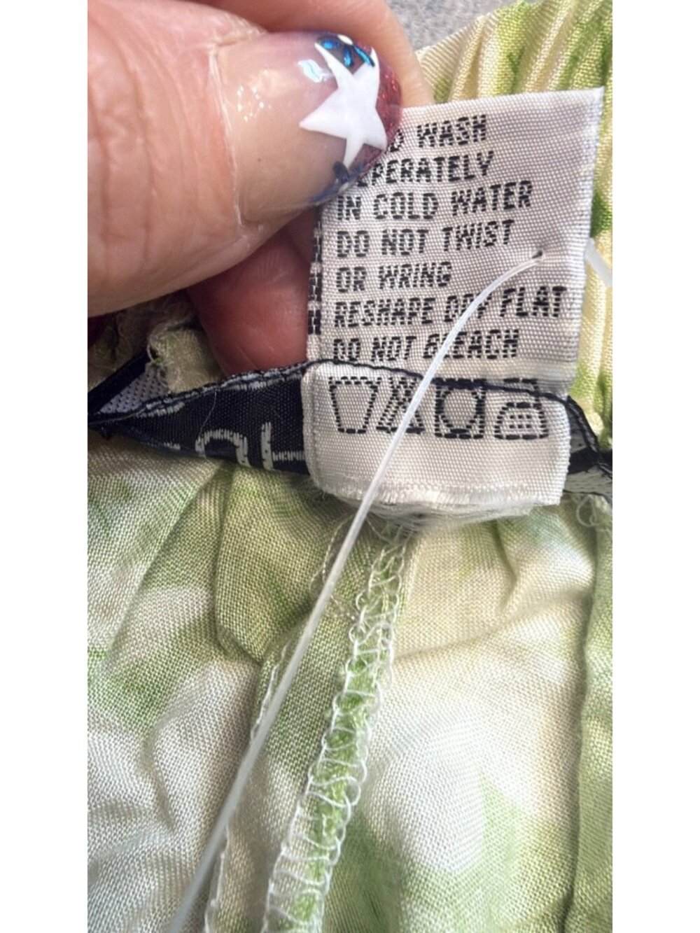 Vintage Soft Wear Shorts Large L Green Floral Rayon Elastic Waist Cottage NEW - Picture 6 of 7